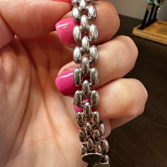 SALE! Unisex 7.25" Solid Sterling silver bracelet stamped 925 Italy! - Picture 7 of 12